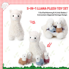 Lenwen four-baby llamas plush set, compact pals for playtime stories.