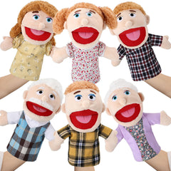 Lenwen father puppet with movable mouth for engaging storytelling.