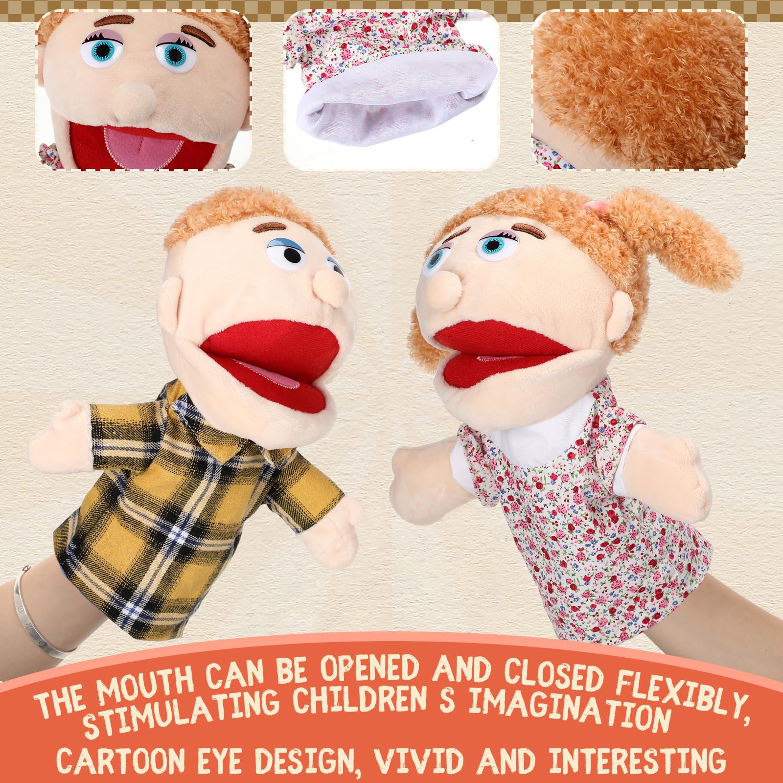 Lenwen grandma puppet with movable mouth for classroom skits.
