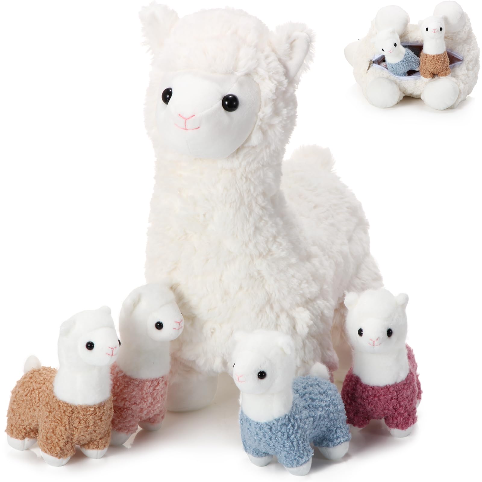Lenwen mama llama plush, 14-inch centerpiece for cozy hugs and imaginative play.