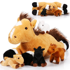 Lenwen mommy horse plush 18-inch cuddly figure for comforting playtime.