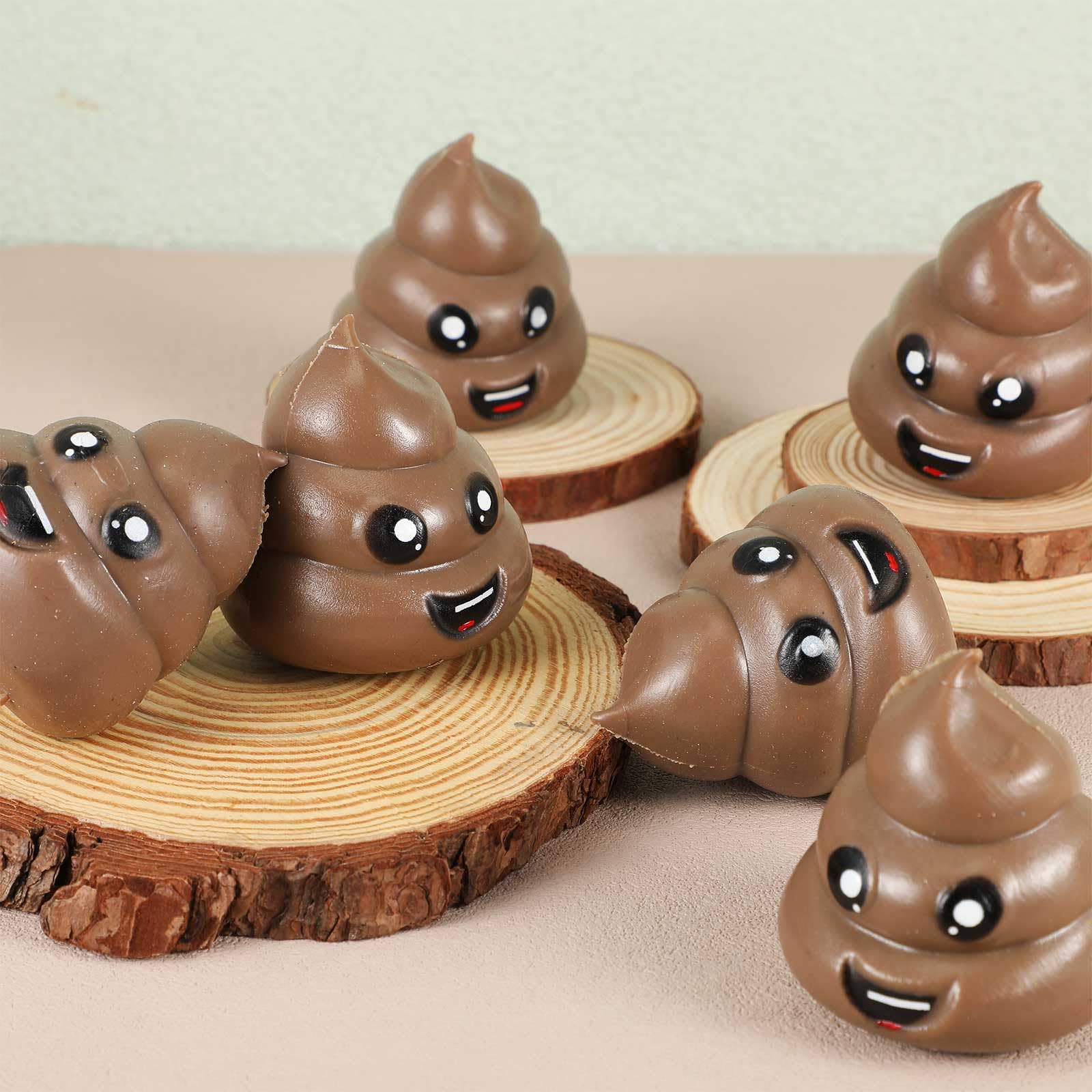 Lenwen close-up of the TPR brown stress ball shows squeezable texture for focus.