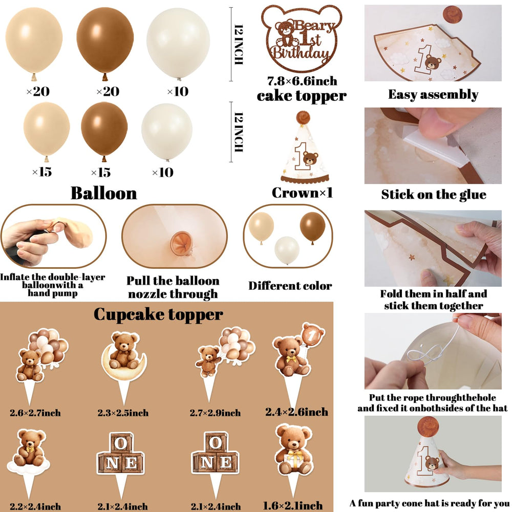 Lenyunge Bear Cupcake Toppers adding charming dessert details
