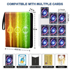 Leogi 900-card capacity binder safely stores trading cards for travel.