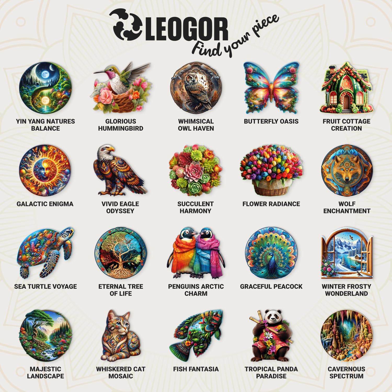 LEOGOR frame-worthy-mosaic-after-puzzle invites display on shelves after completion.