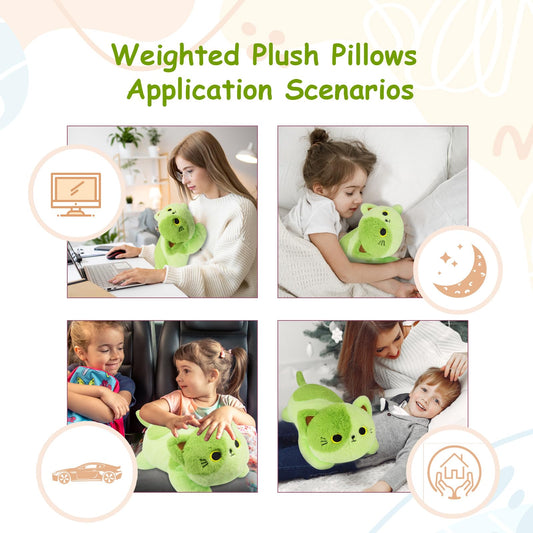 Leokawin avocado cat plush with soft texture and playful look.