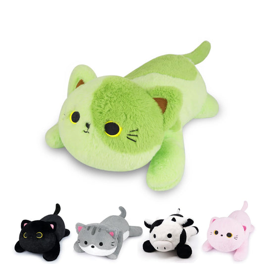 Leokawin weighted avocado cat plush 18-inch cuddle pillow for cozy hugs.