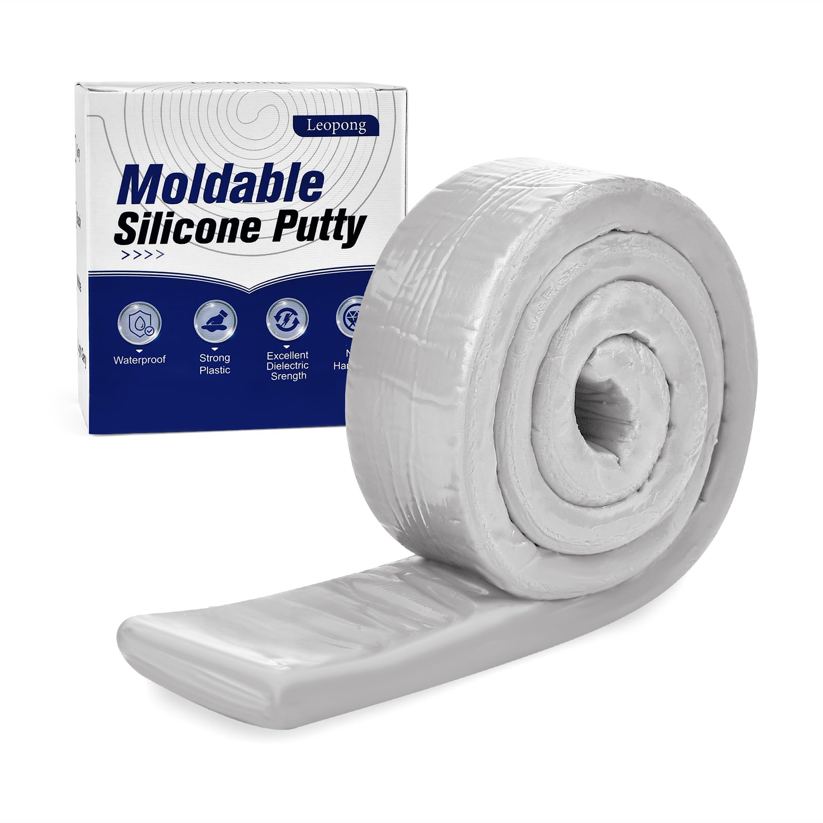 Leopong light grey moldable putty packaging showing ready-to-use waterproof seal