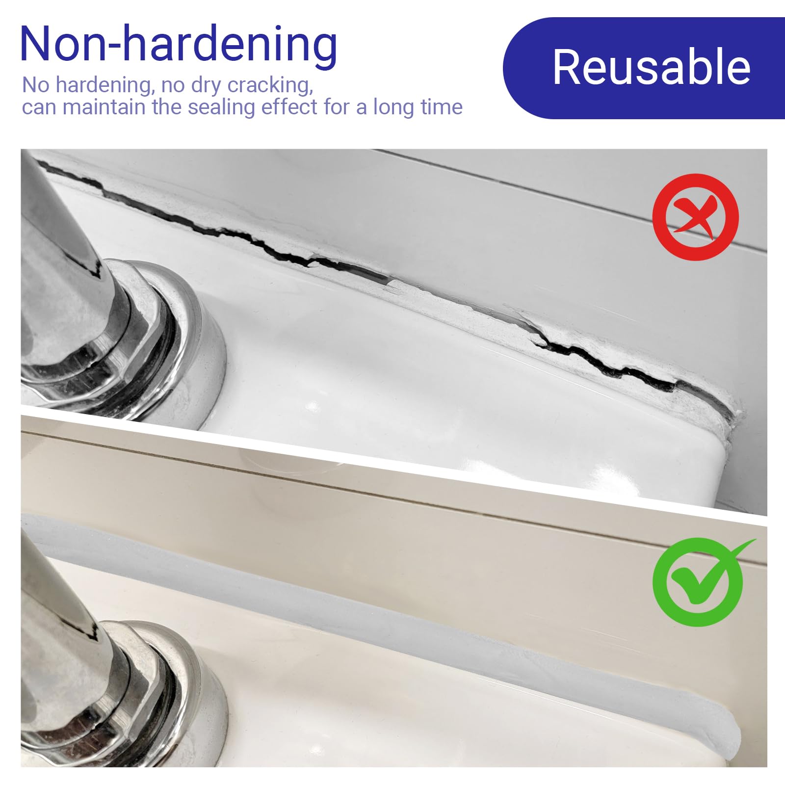 Leopong putty filling a bathroom wall crack