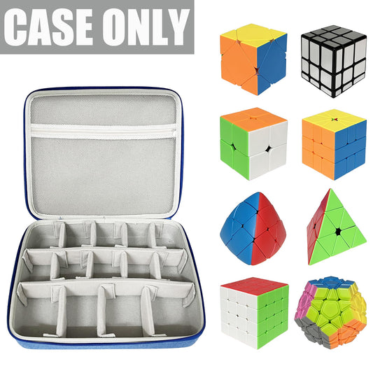 LeoTube Speed Cube Case Blue side view shows sturdy zipper and handle.