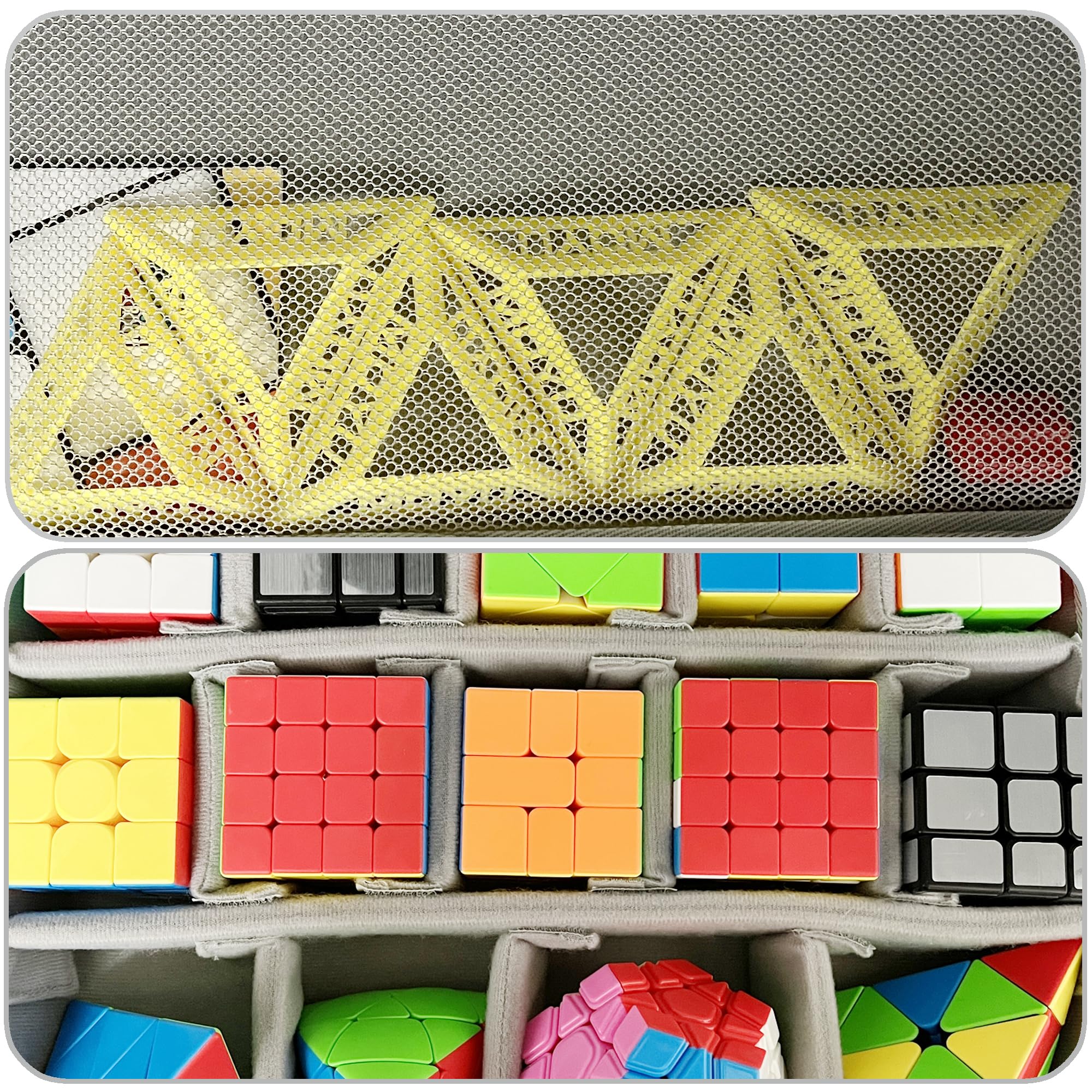 LeoTube EVA case interior with Velcro compartments for secure cubes.