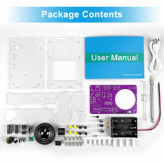 LEPANDA radio assembled inside the acrylic case showing components