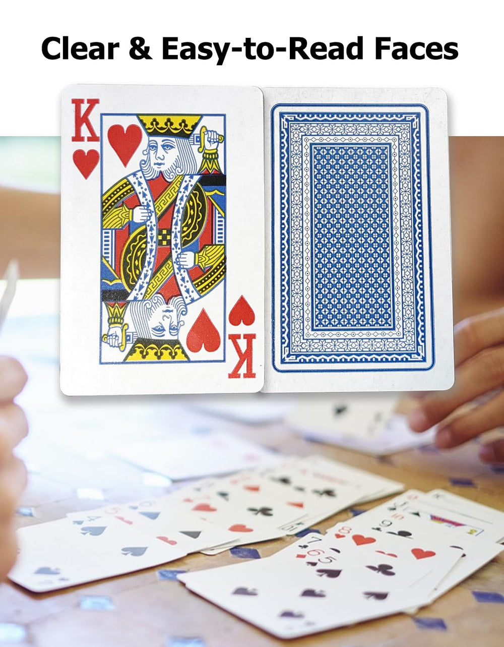 LEQBO Classic cards bold print improves readability for fast rounds.
