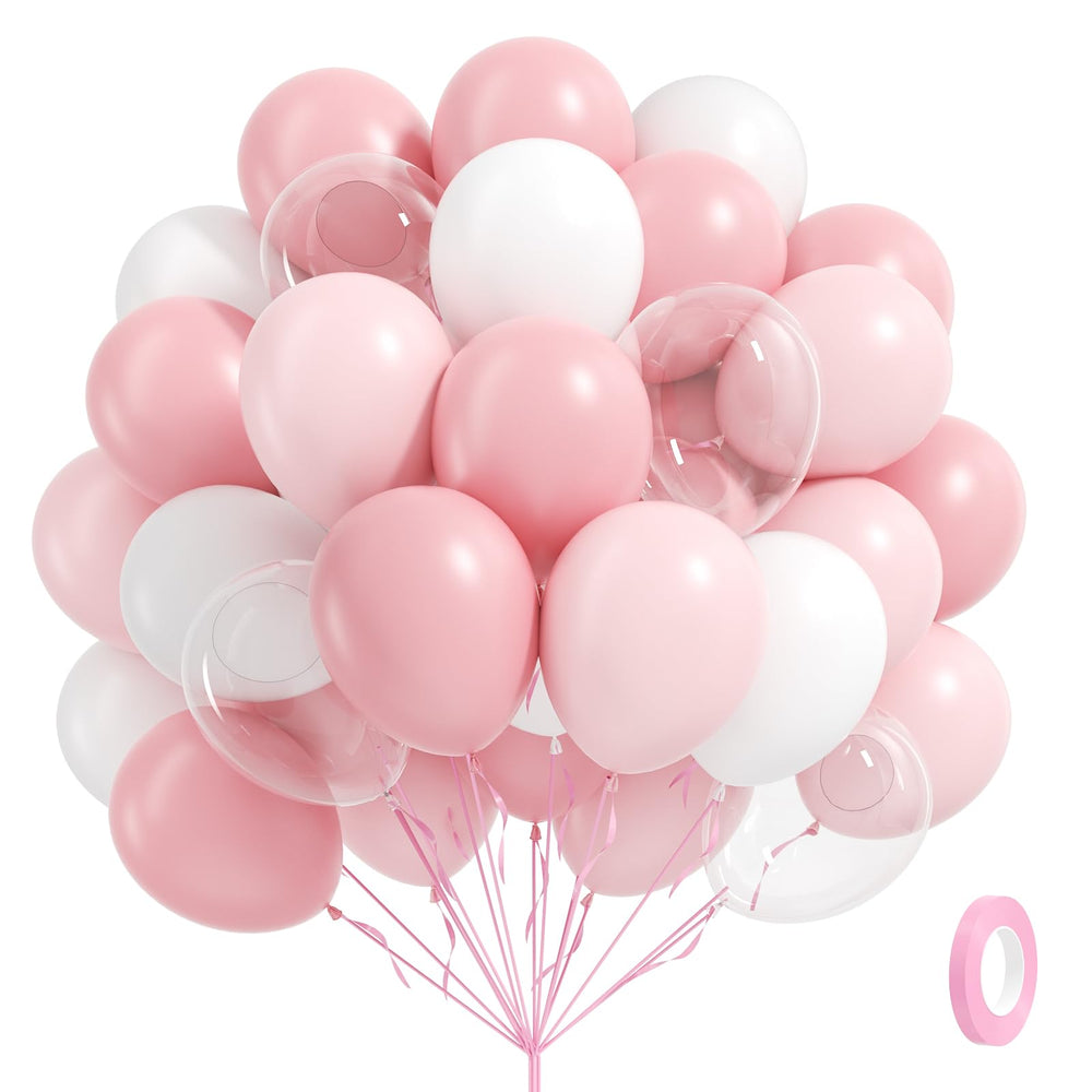 Leraqertra 60pcs light pink balloons kit for elegant wedding decor.