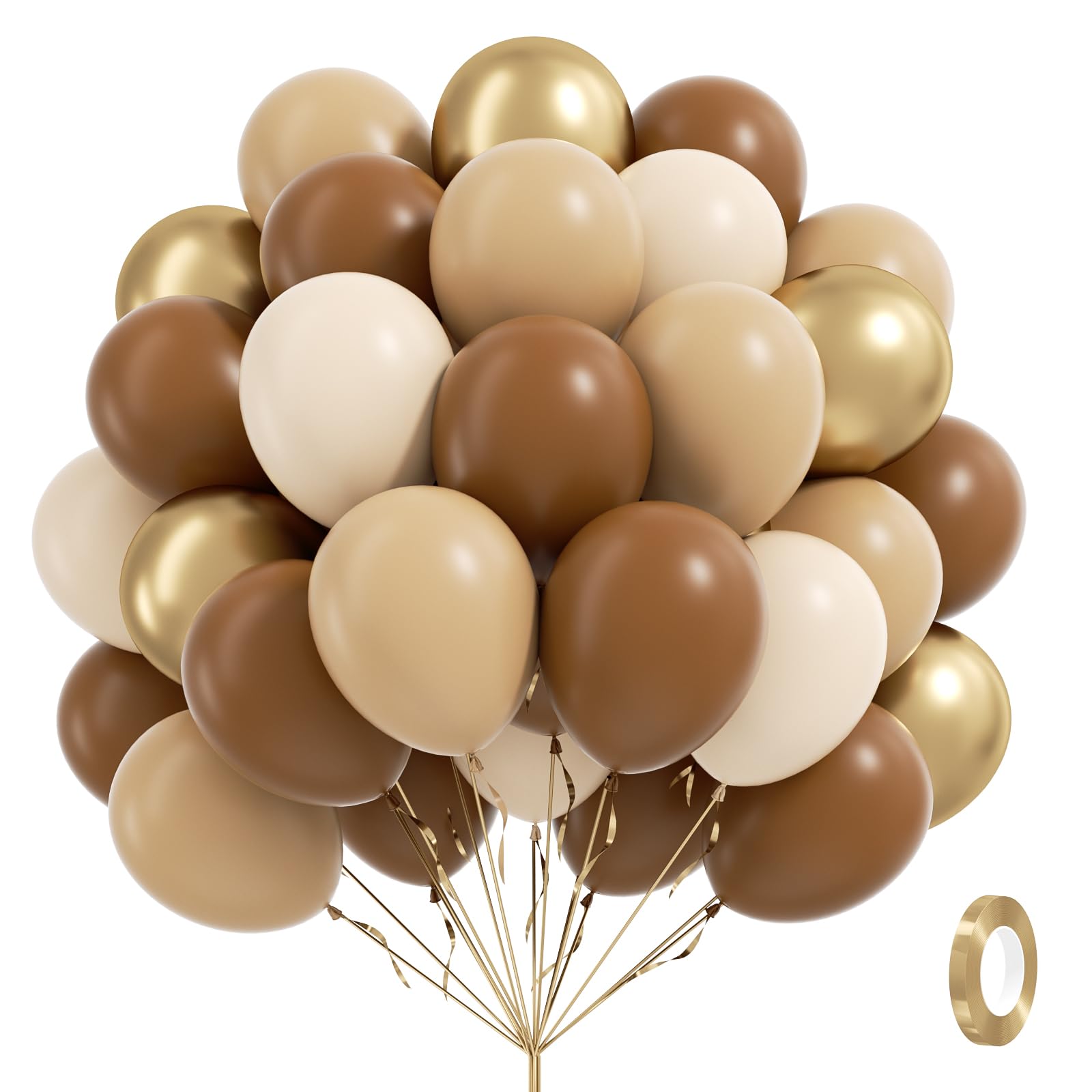 Leraqertra brown balloons 12inch set adds warm, classic tone for neutral baby showers and birthdays.