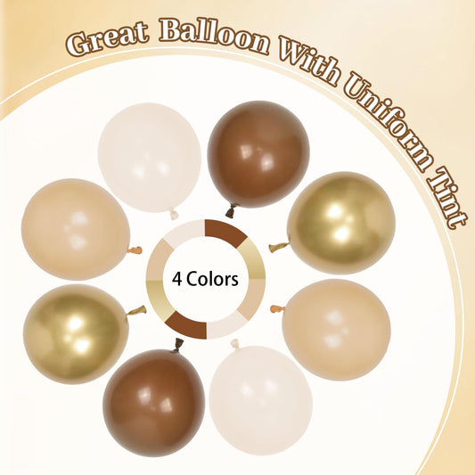 Leraqertra light brown balloons 12inch create soft versatile hues for elegant party backdrops.