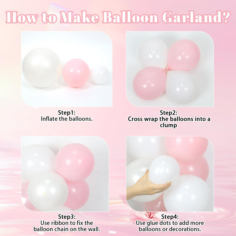 Leraqertra pearl pink 10-inch balloons add subtle shine