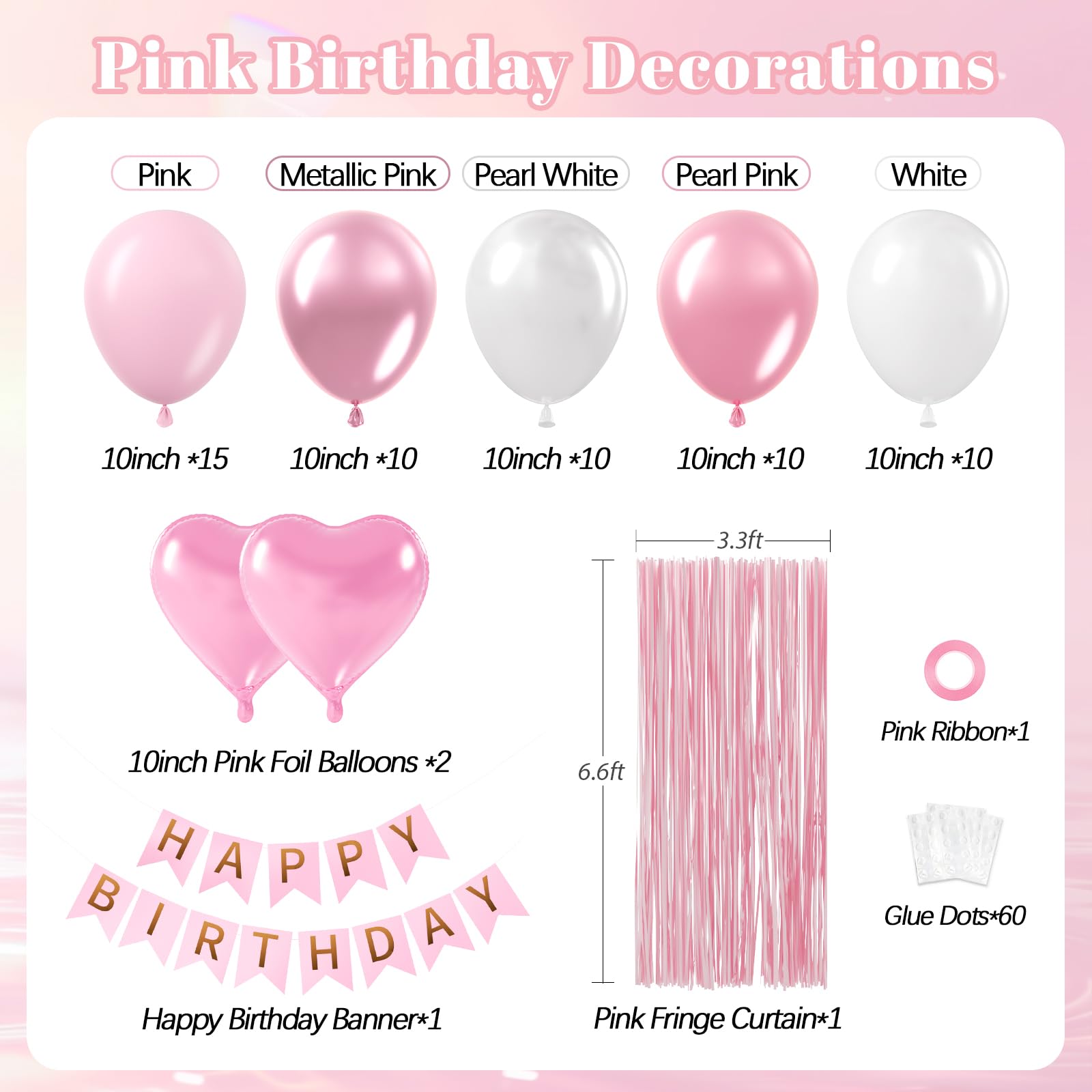 Leraqertra light pink 10-inch balloons for soft pastel decor