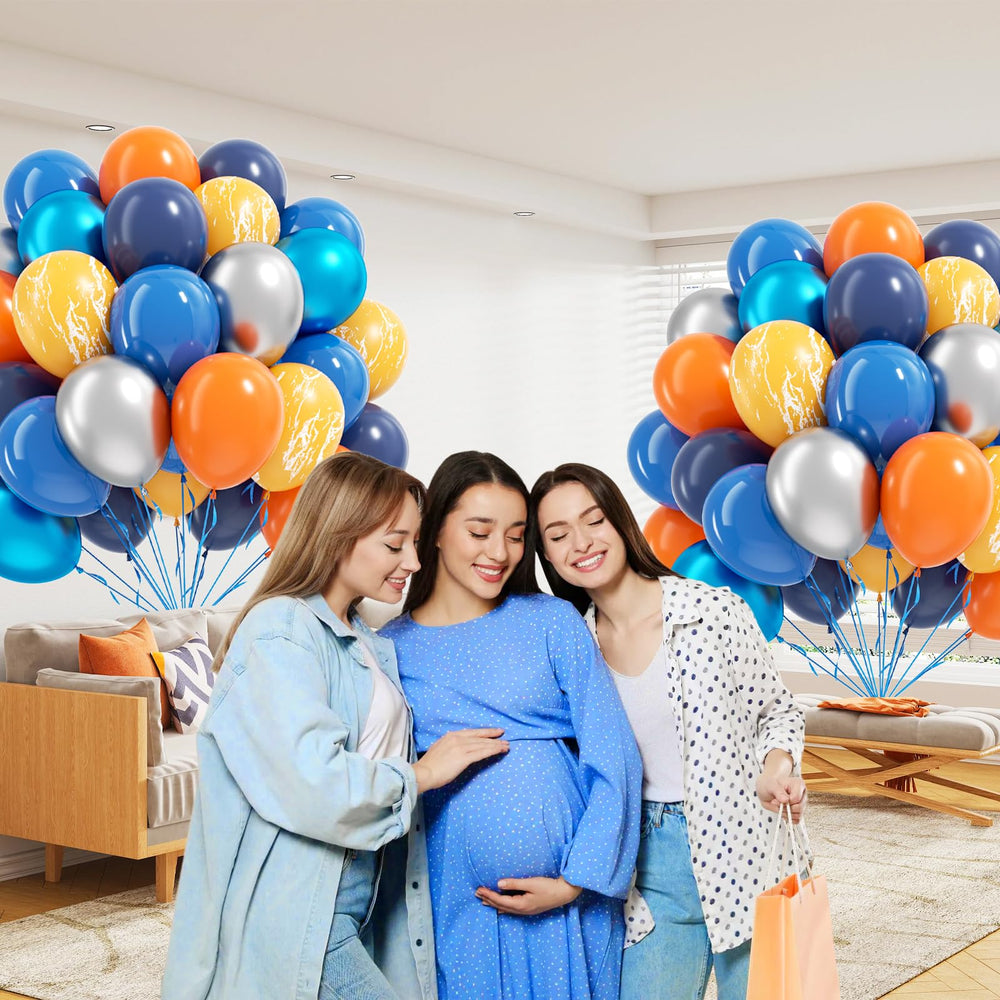 Leraqertra metallic blue 10in balloons for futuristic accents