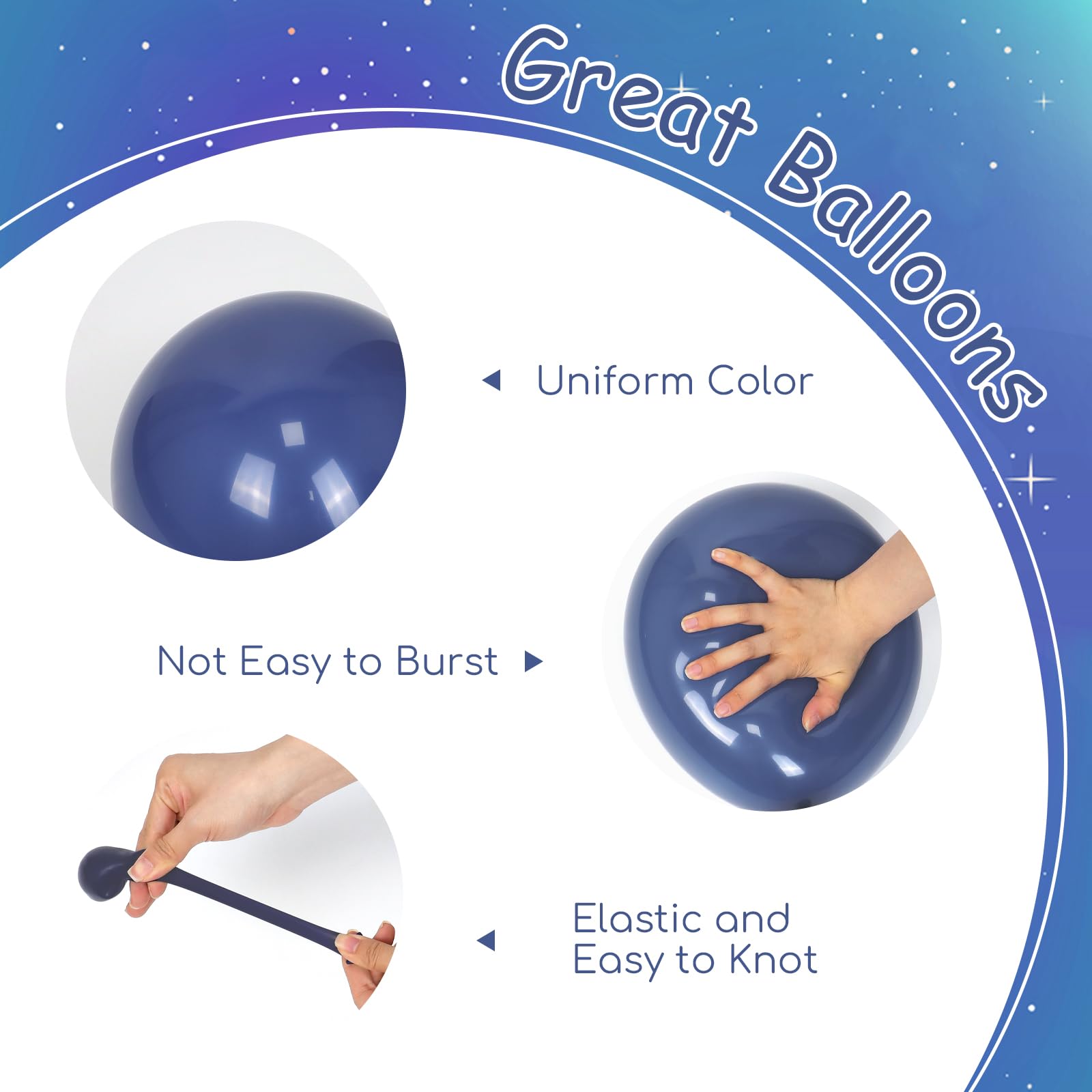 Leraqertra pearl blue 10in balloons for soft planetary vibes