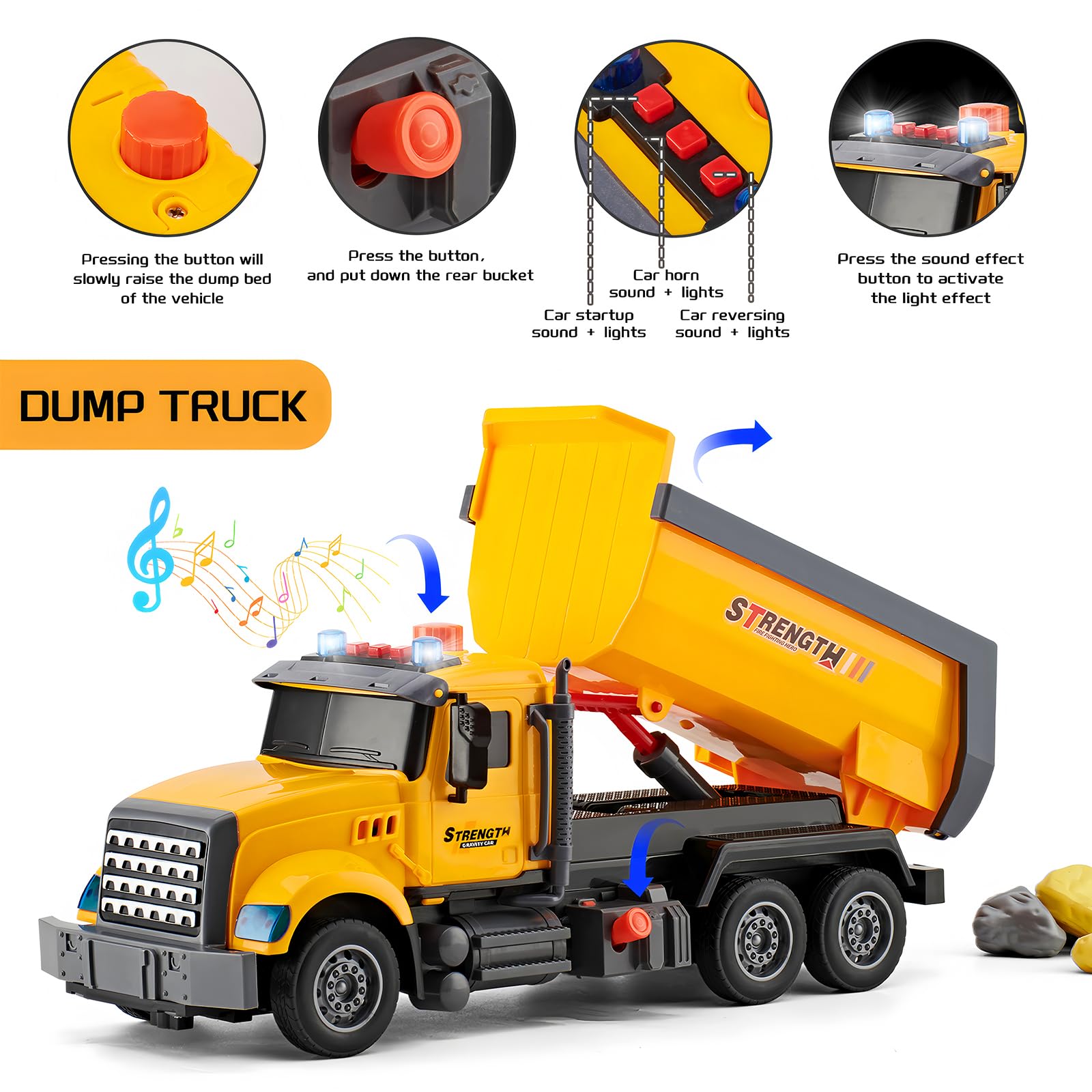 LerBao toy vehicles feature lights and sounds for sensory play.