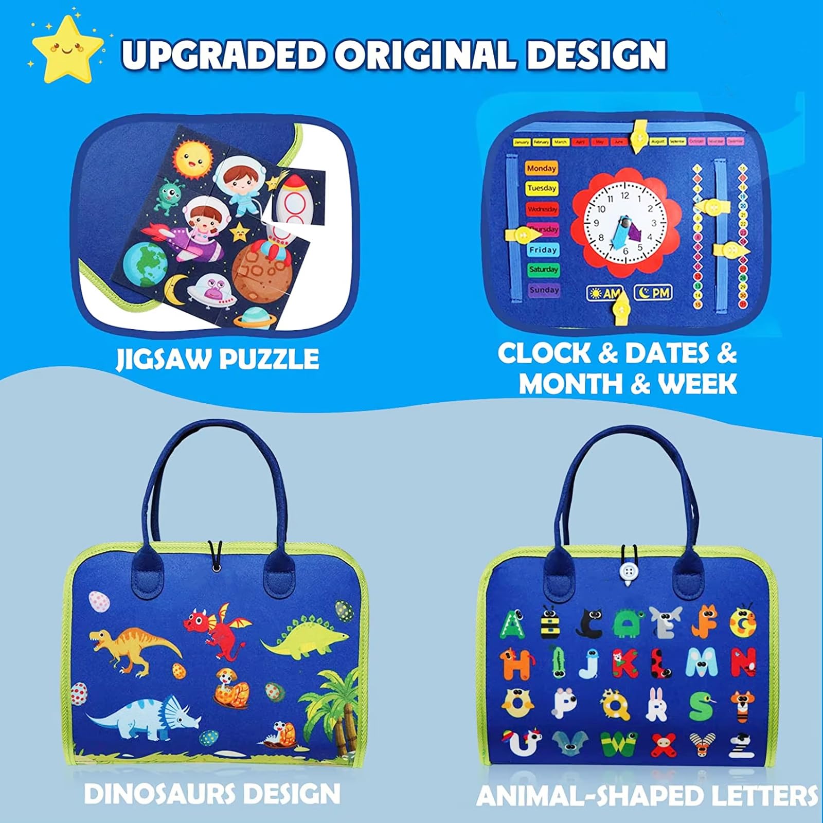 Lercaii Busy Board clock and calendar area introduces time concepts.