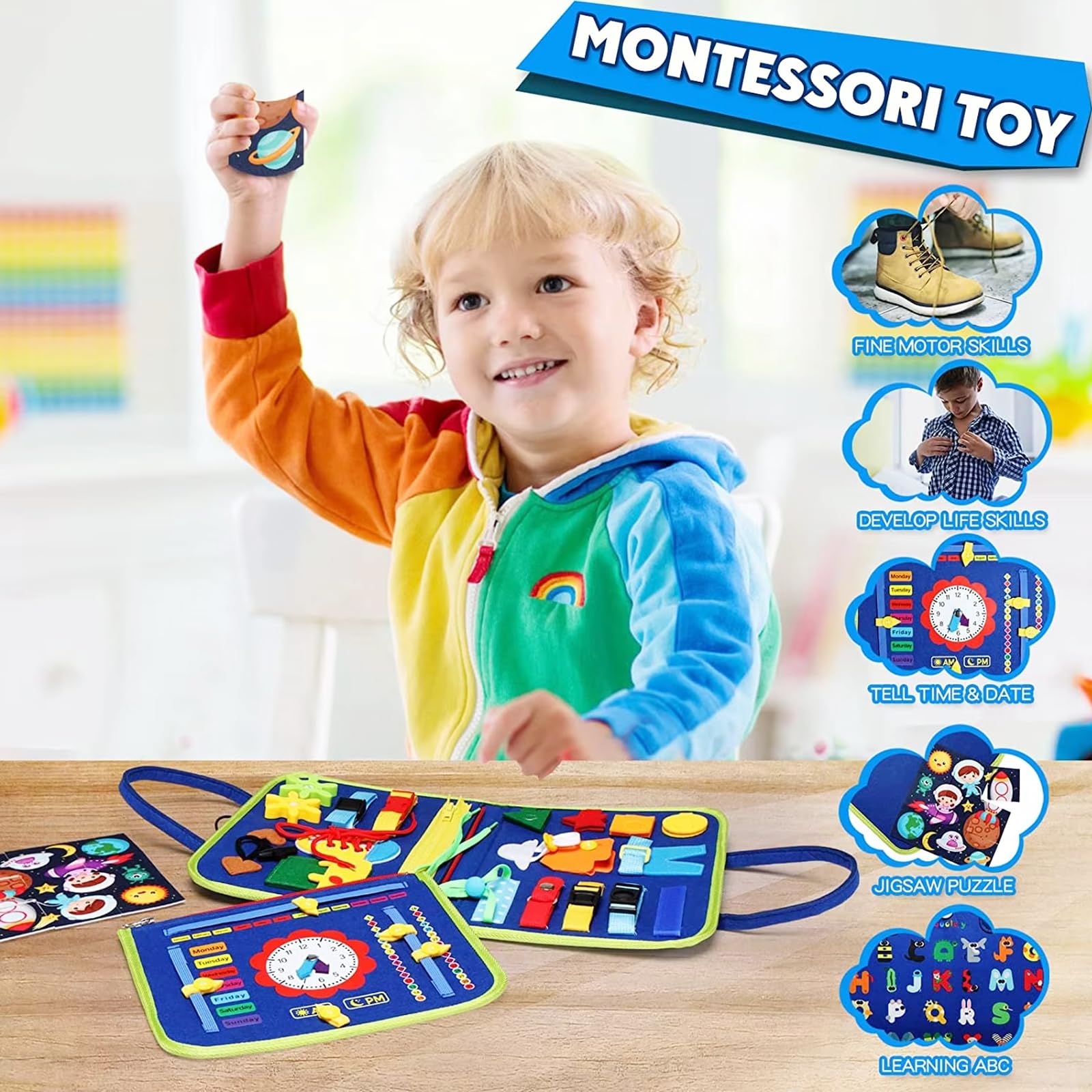 Lercaii Busy Board gear panel enhances problem-solving through rotating gears.