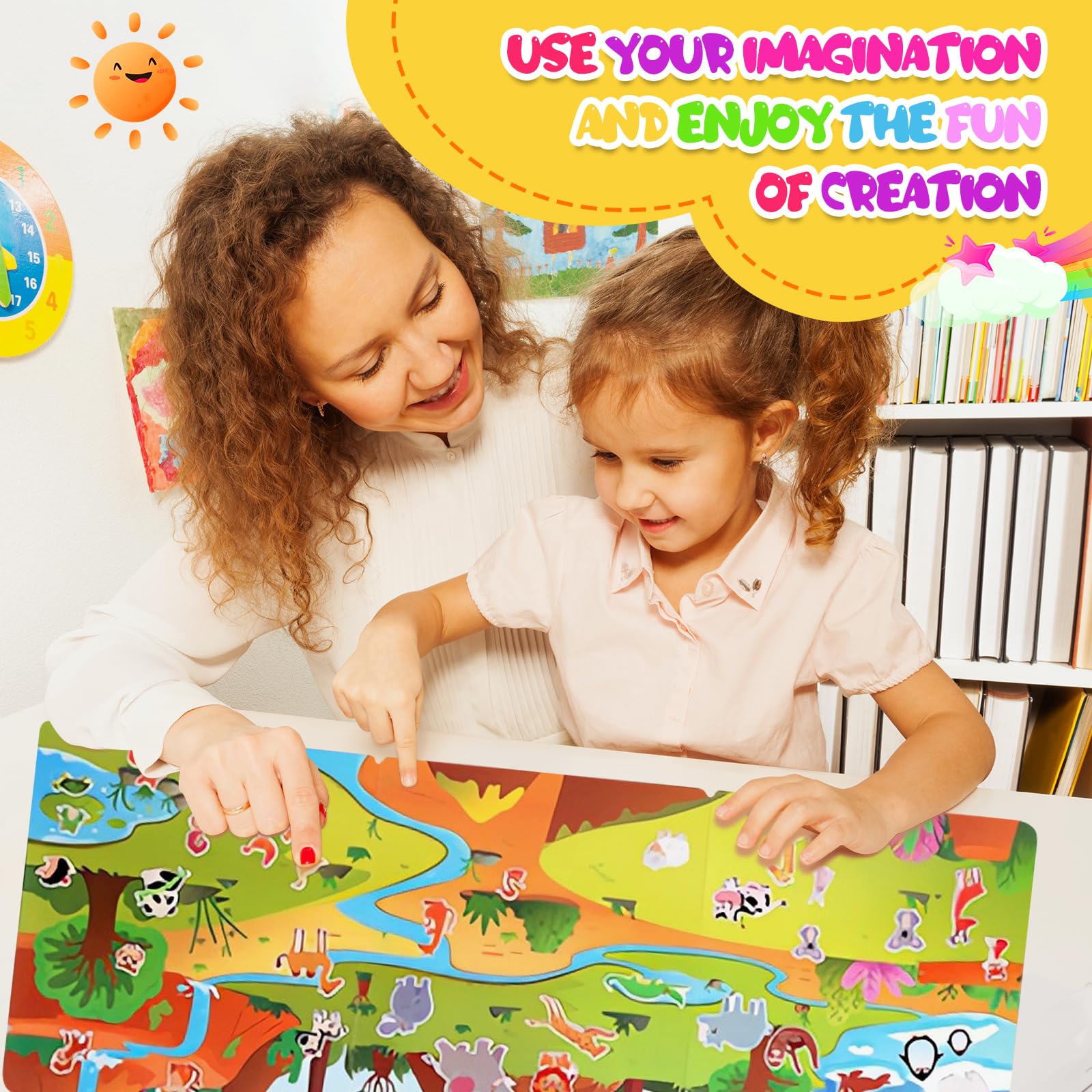 Lerifer Jelly Sticker Books Travel-Friendly: lightweight mess-free entertainment for car trips.
