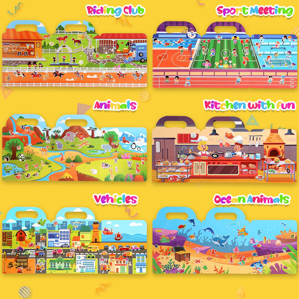Lerifer Jelly Sticker Books Vehicles: durable repositionable stickers for on-the-go fun.