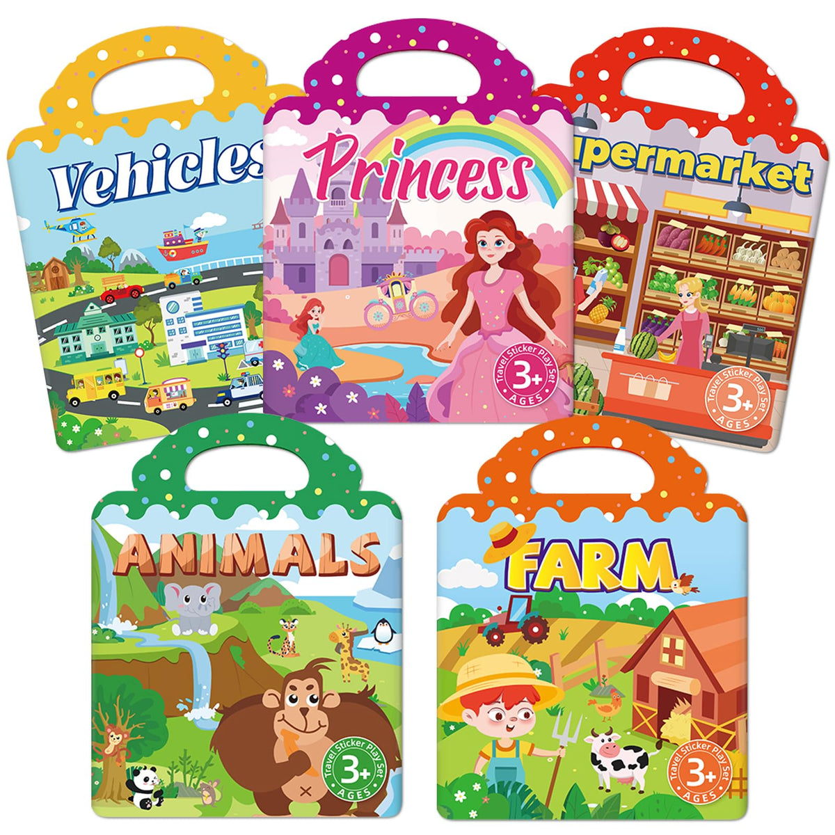 Lerifer sticker book Farm theme promotes imaginative play and fine motor skills.