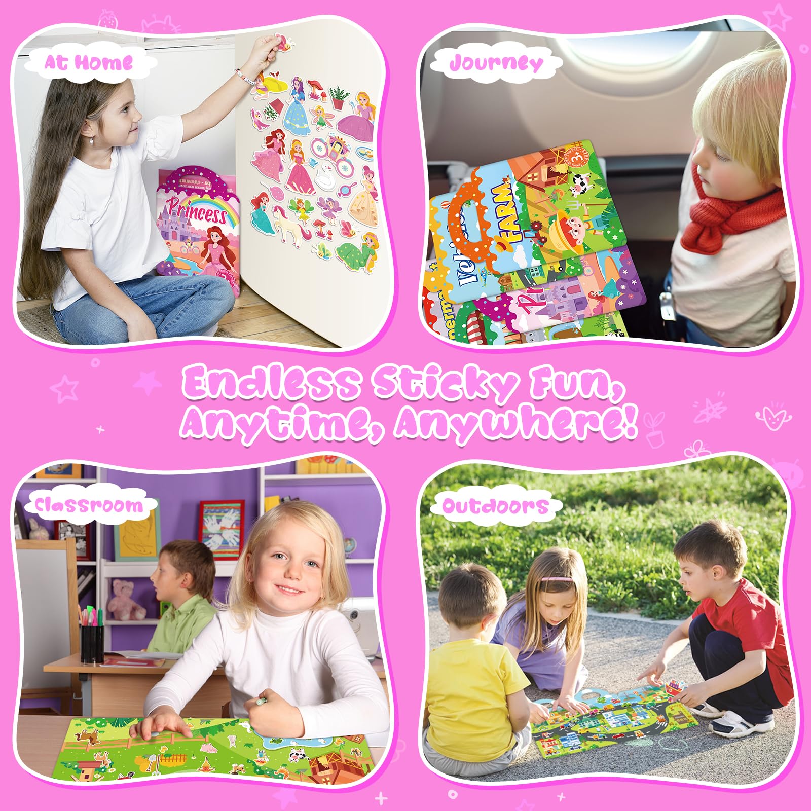 Lerifer sticker book Princess theme inspires creative narratives and color recognition.