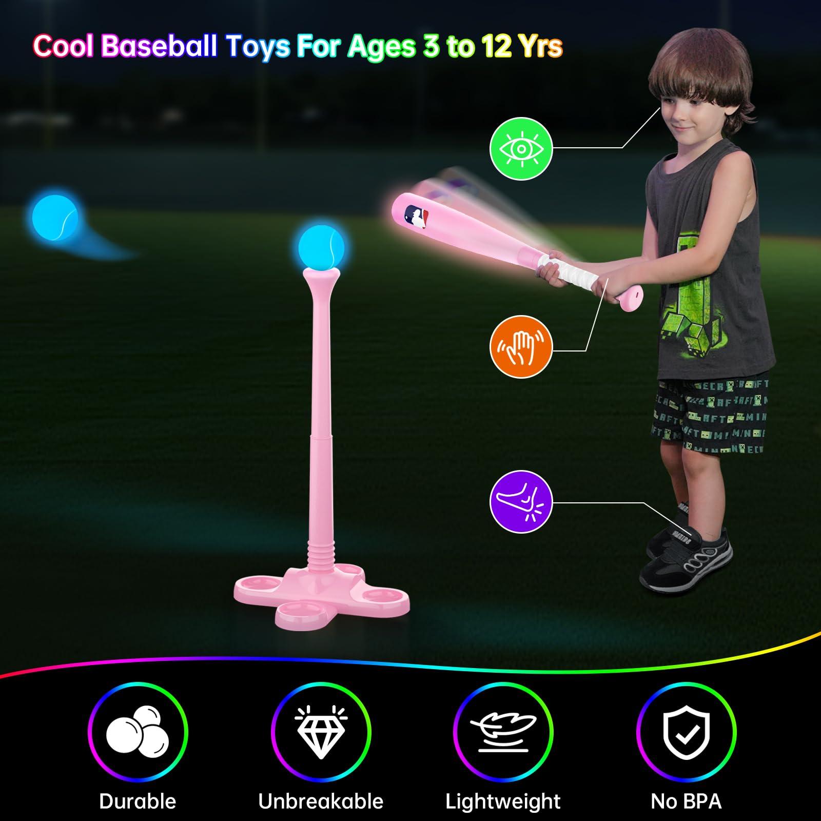Leshein T Ball Set camping night use for glow-in-the-dark fun