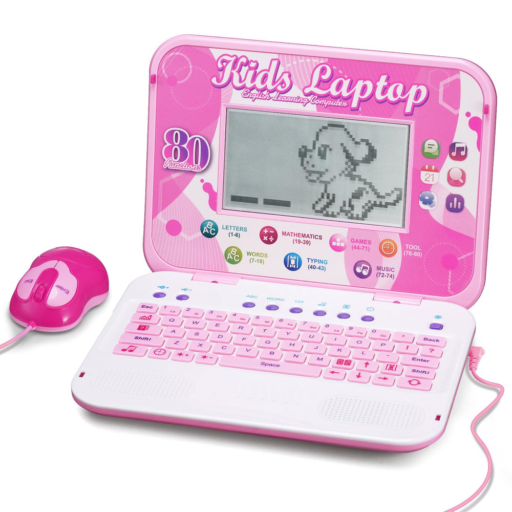 LESHITIAN Kids Laptop front view, portable learning companion for curious children, great for home study.