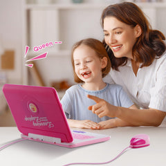 LESHITIAN Kids Laptop screen with colorful icons highlights 80 learning activities.