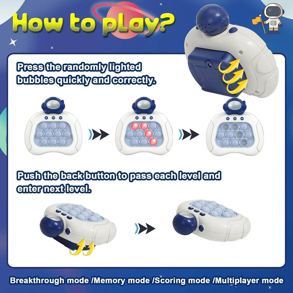Lesipee Fast Push Game blue astronaut illuminated buttons enhance visual feedback during gameplay