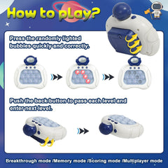 Lesipee Fast Push Game blue astronaut illuminated buttons enhance visual feedback during gameplay