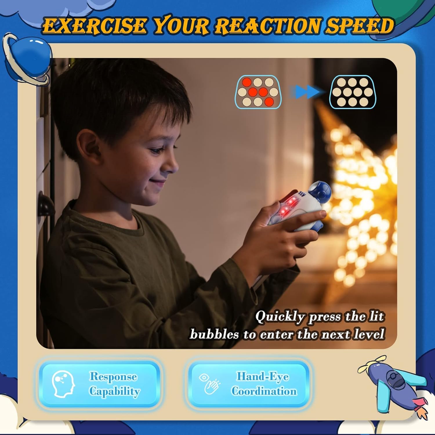 Lesipee Fast Push Game blue astronaut multiplayer mode supports parent-child playtime