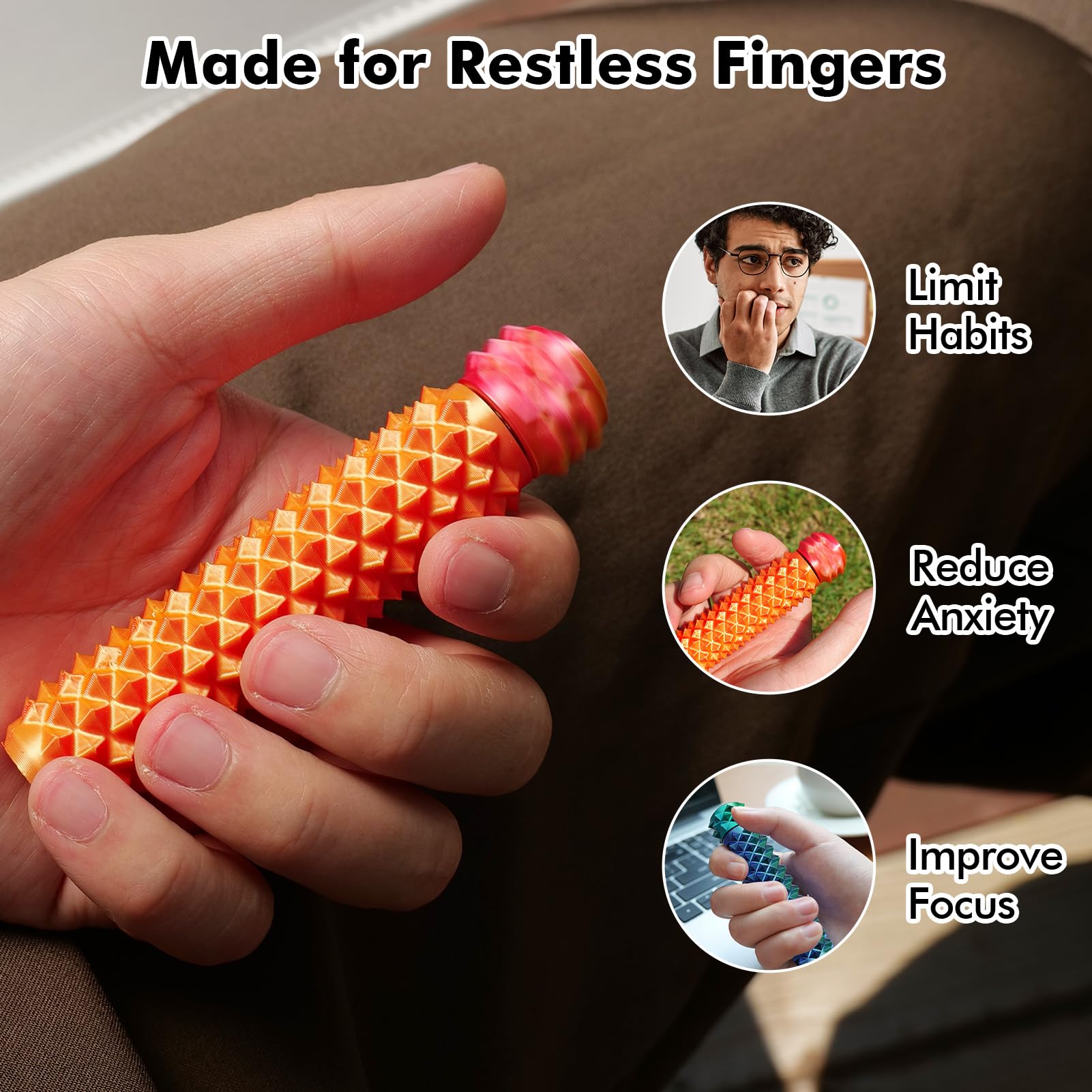 LESONG compact 3.46-inch fidget fits in pocket for on-the-go calm.