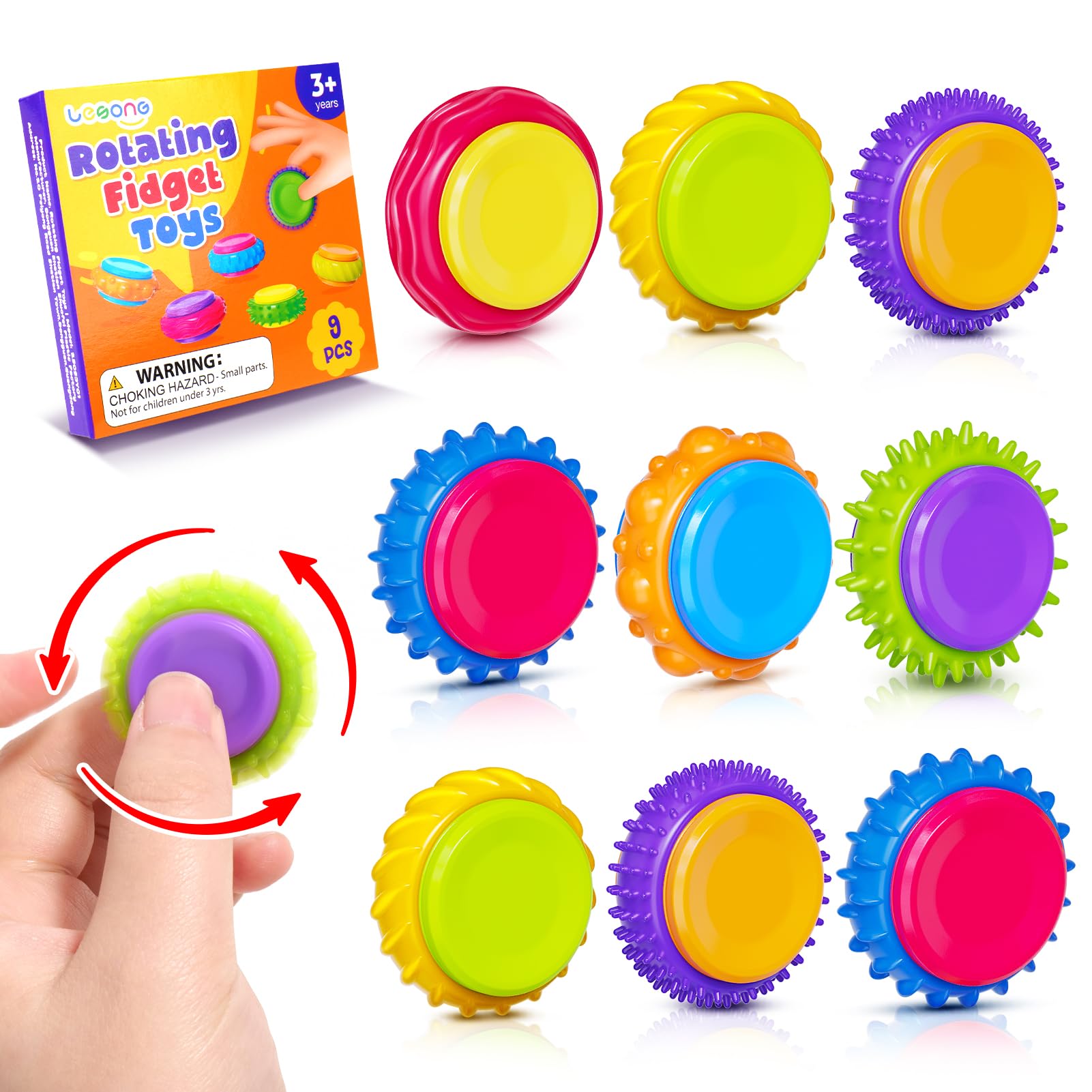 Lesong fidget sensory toys 9-pack with varied textures for calm focus during study
