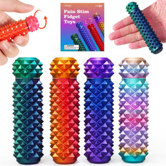 LESONG fidget spiky spinner 4-pack front view for calm desk activities