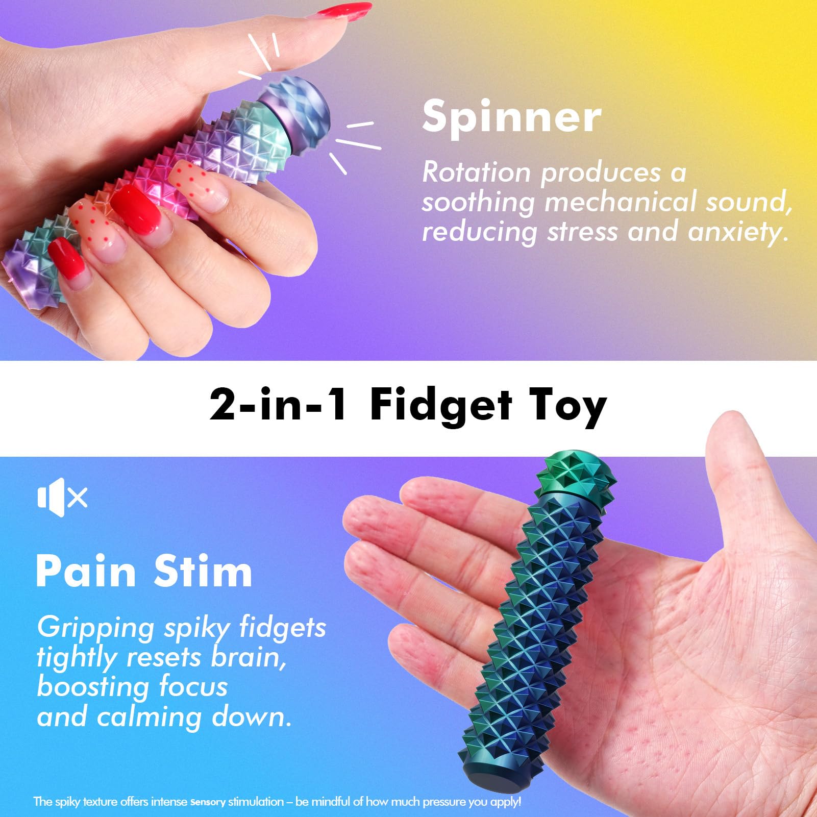 LESONG gradient-colored fidget with silent mode for discreet stress relief
