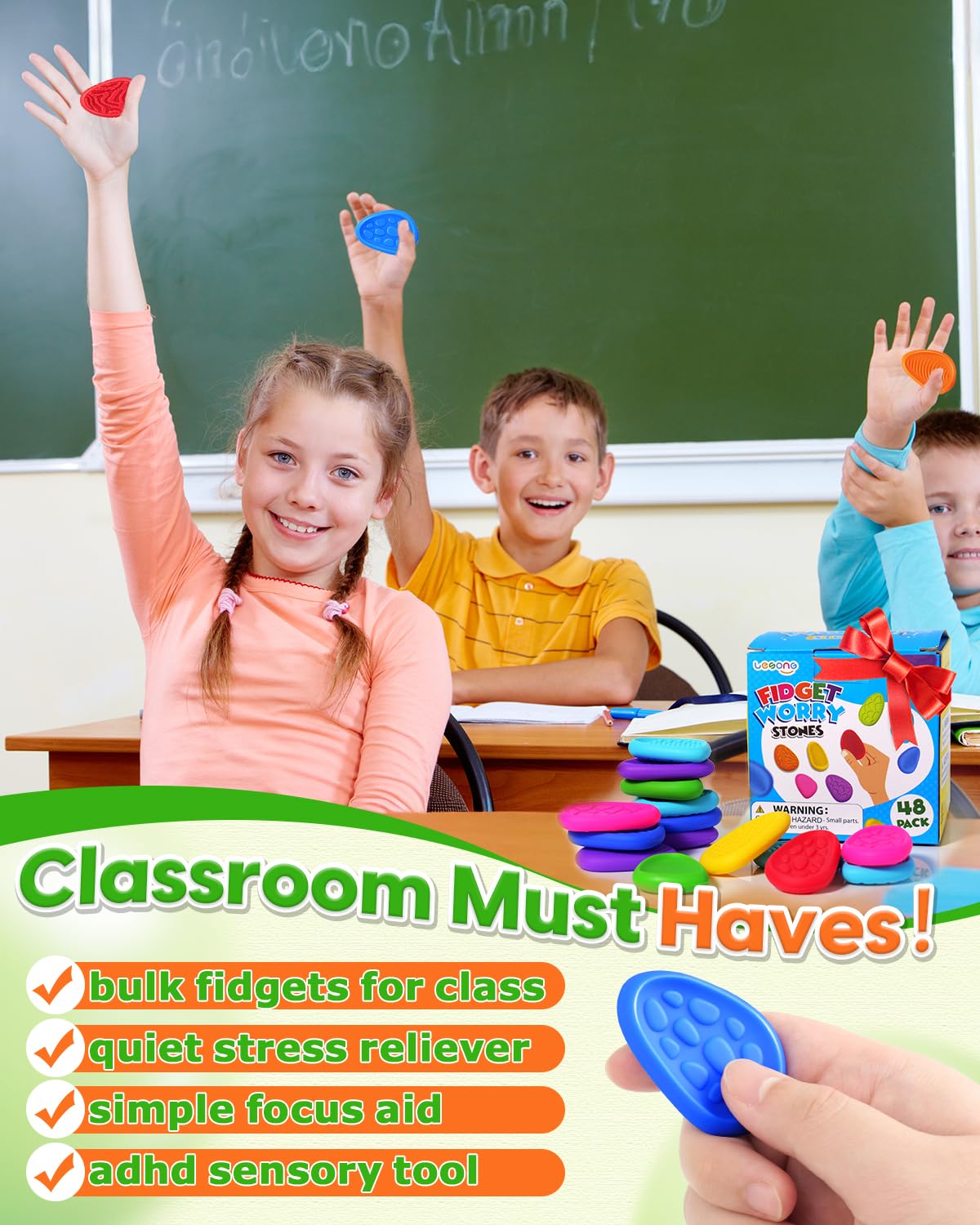 Lesong fidget stones are durable silicone and easy to clean for everyday use.