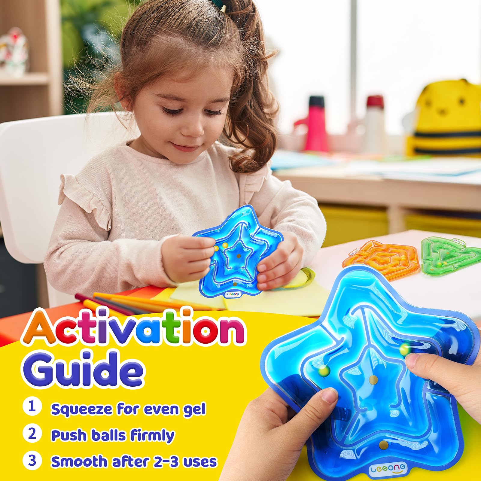 LESONG gel filled maze close up highlighting tactile path play for fine motor development