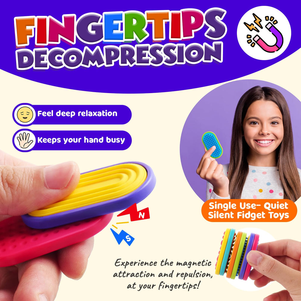 LESONG magnetic sliders pack highlighting six colorful fidget options for classroom use.