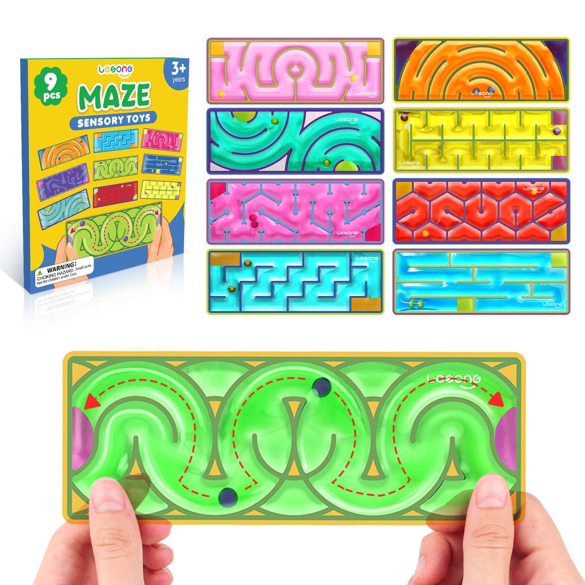 LESONG 9-pack sensory mazes for focused, hands-on play and exploration.