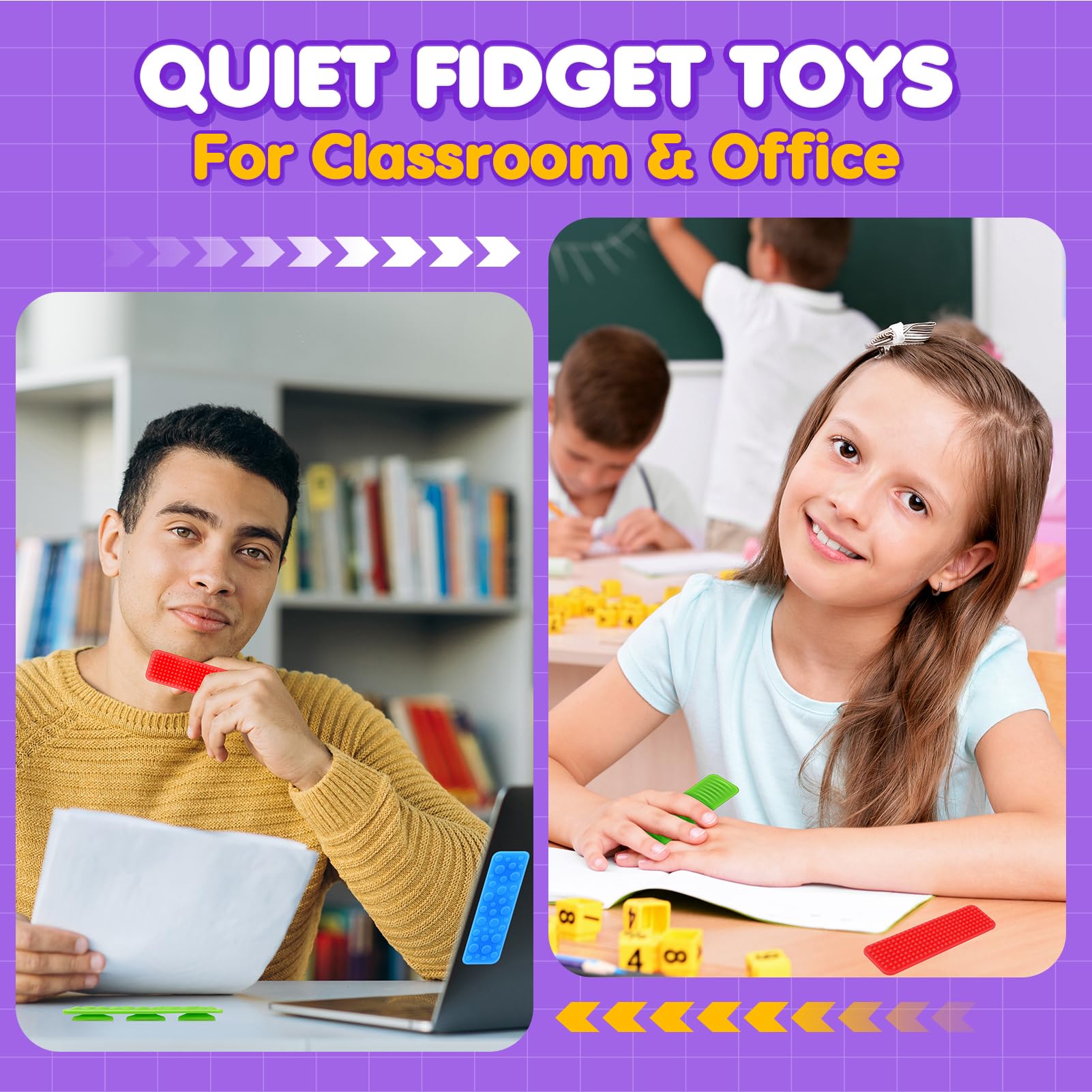 Lesong durable silicone fidget strips designed for repeated use