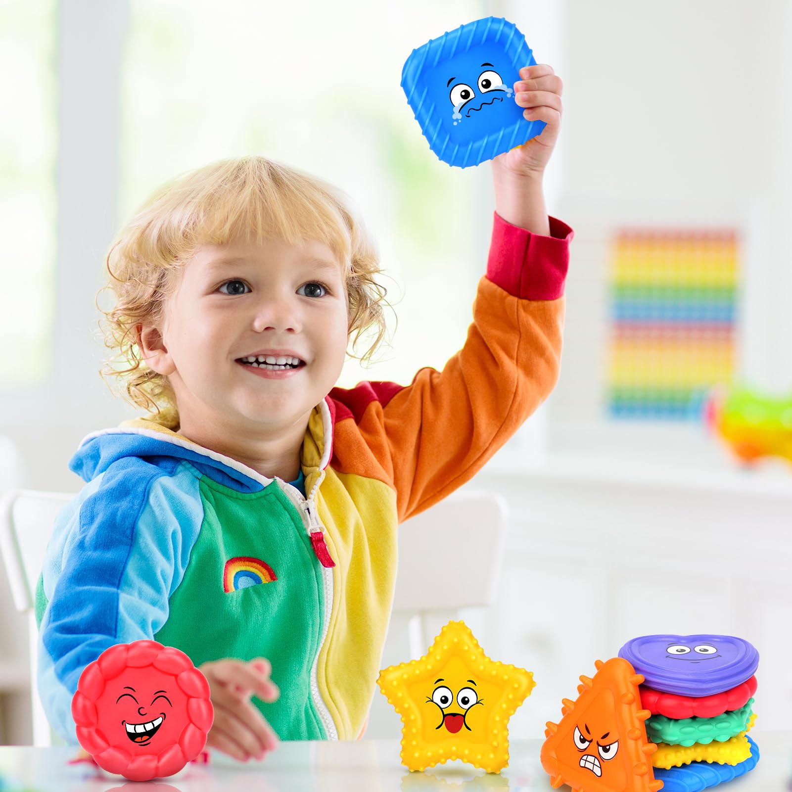 LESONG sensory toy with a circle face encourages social interaction and expressive talk