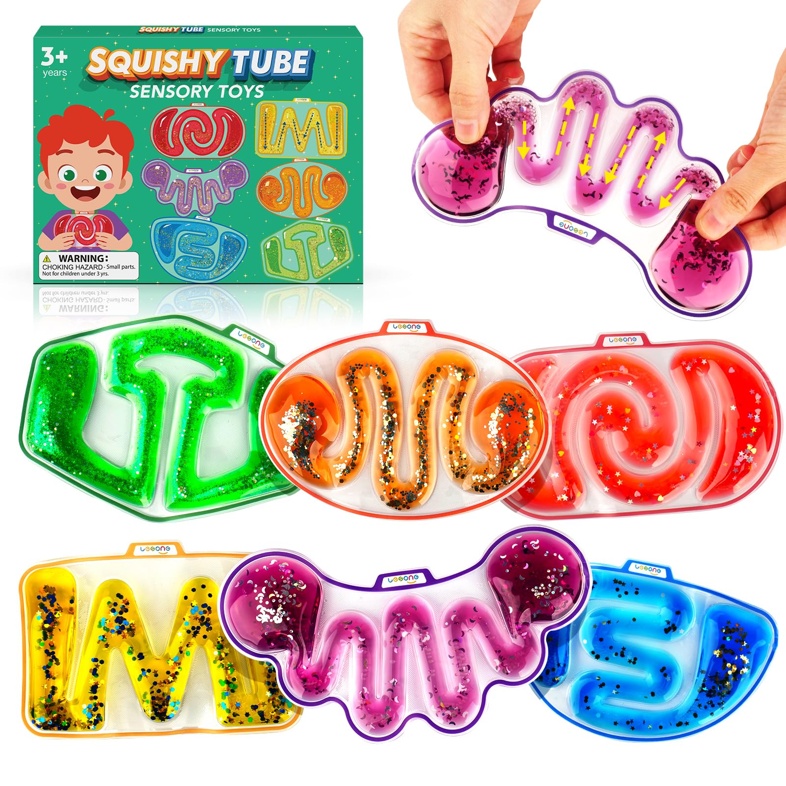 LESONG Sensory Tubes side view calming tactile fidget for kids and adults.