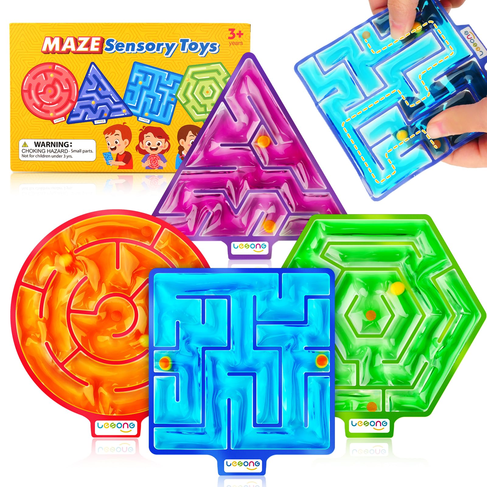 LESONG squishy maze toy pack front view for calming, focus-friendly play
