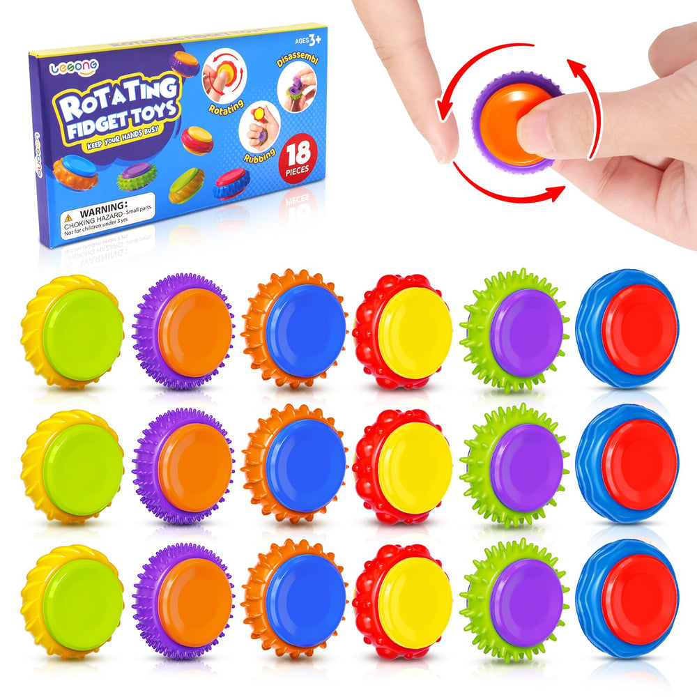 LESONG textured finger spinner pack with colorful sleeves for focused, quiet play